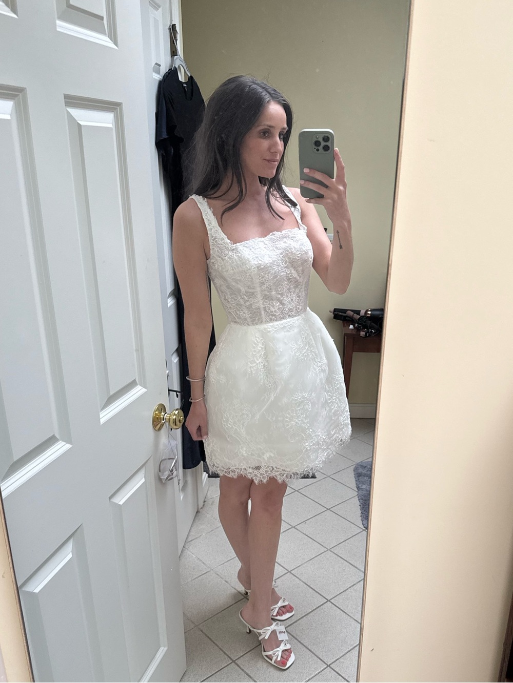 UNTAMED PETALS BY AMANDA JUDGE White Lace Cocktail Dress